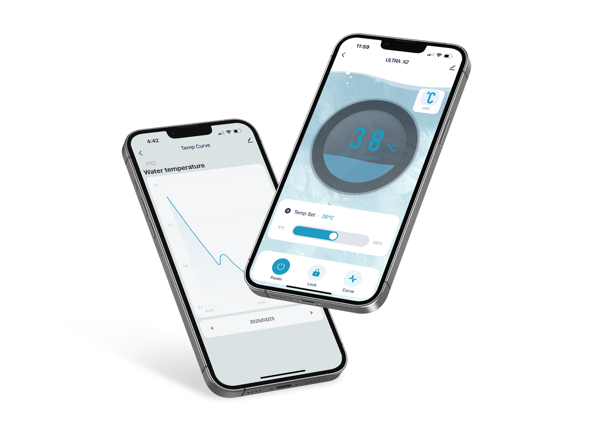 <p>The VITAL+ chiller uses a powerful water chiller and insulated hoses to cool your Ice Bath Pro to any temperature. You can set your temperature with your mobile controlled app to as low as 36°F.</p>